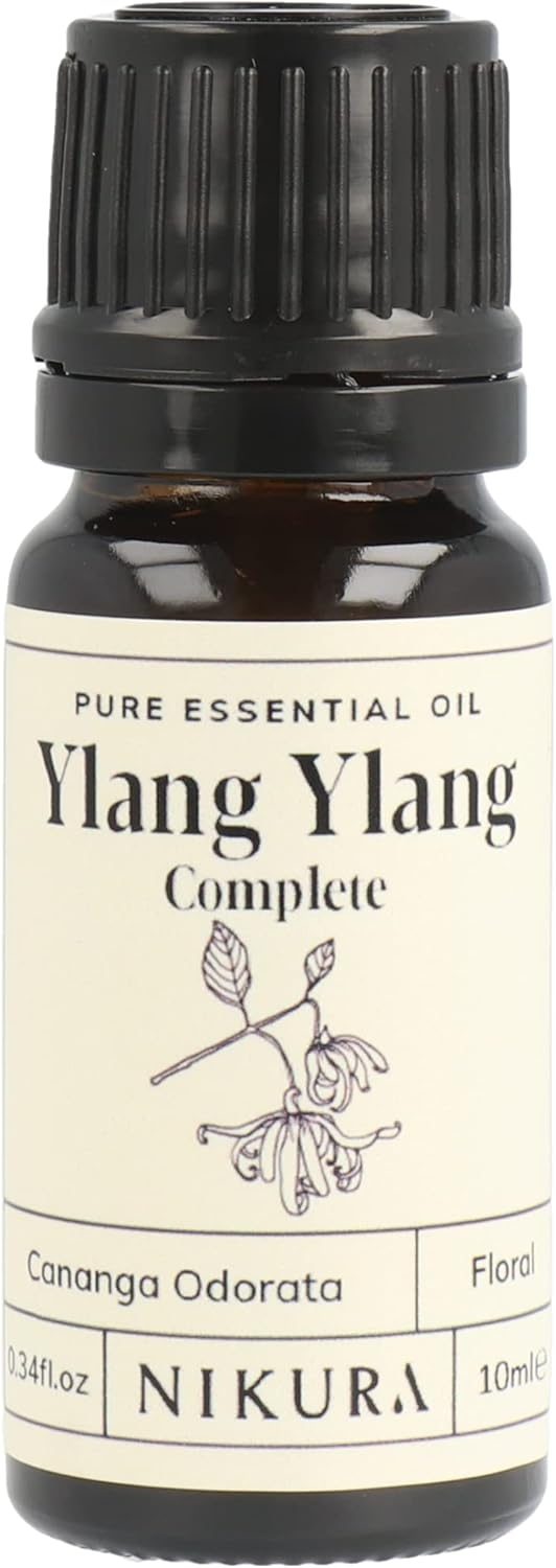 Nikura | Ylang Ylang (Complete) - 10ml - Essential Oil | Ylang Ylang Oil for Diffuser, Hair, Bath | Use in Aromatherapy Diffuser | Vegan, 100% Pure
